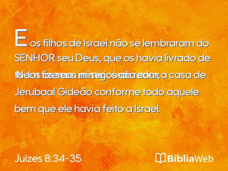 Juízes 8:34-35 em imagem para compartilhar