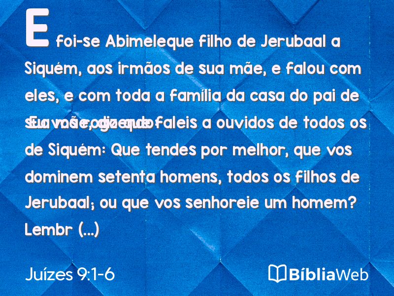 Juízes 9:1-6 em imagem para compartilhar