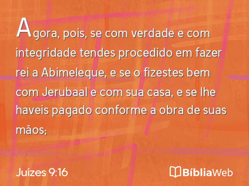 Juízes 9:16 em imagem para compartilhar