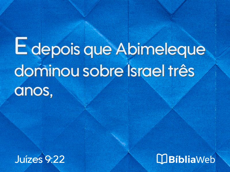 Juízes 9:22 em imagem para compartilhar