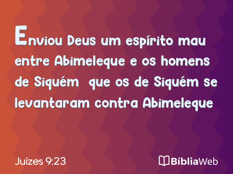 Juízes 9:23 em imagem para compartilhar