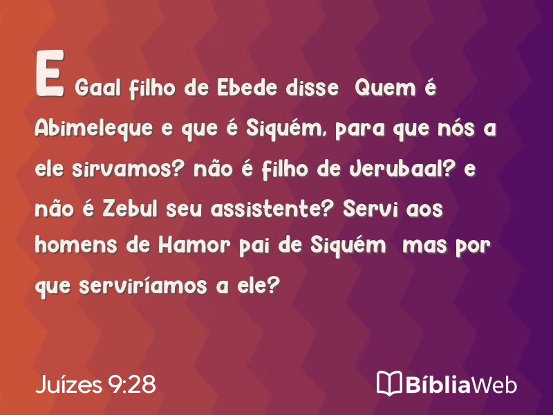 Juízes 9:28 em imagem para compartilhar
