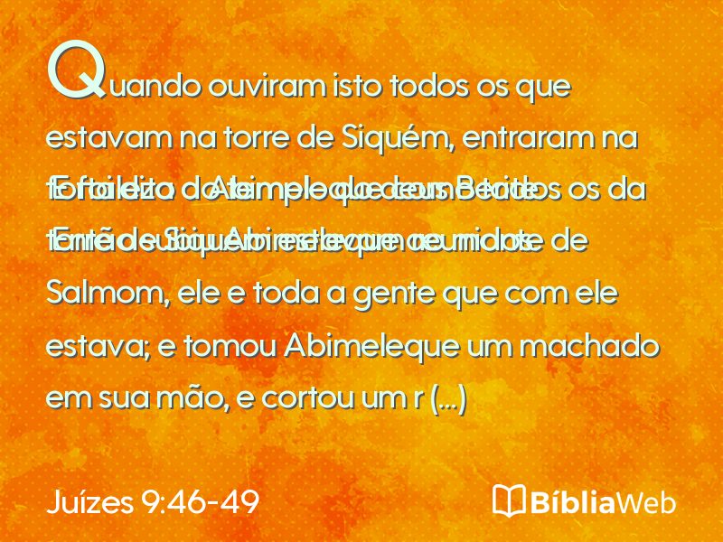 Juízes 9:46-49 em imagem para compartilhar