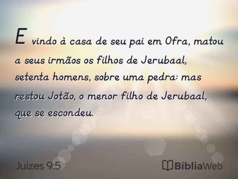 Juízes 9:5 em imagem para compartilhar