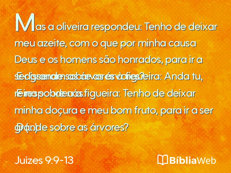 Juízes 9:9-13 em imagem para compartilhar