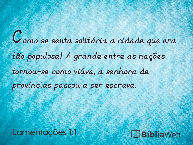 Lamentações 1:1 em imagem para compartilhar