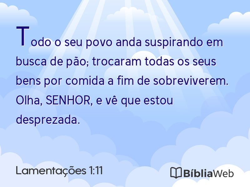 Lamentações 1:11 em imagem para compartilhar