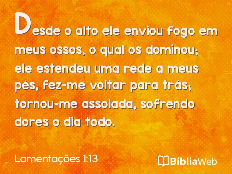 Lamentações 1:13 em imagem para compartilhar
