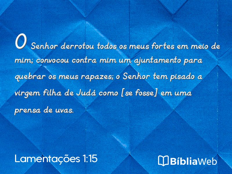 Lamentações 1:15 em imagem para compartilhar