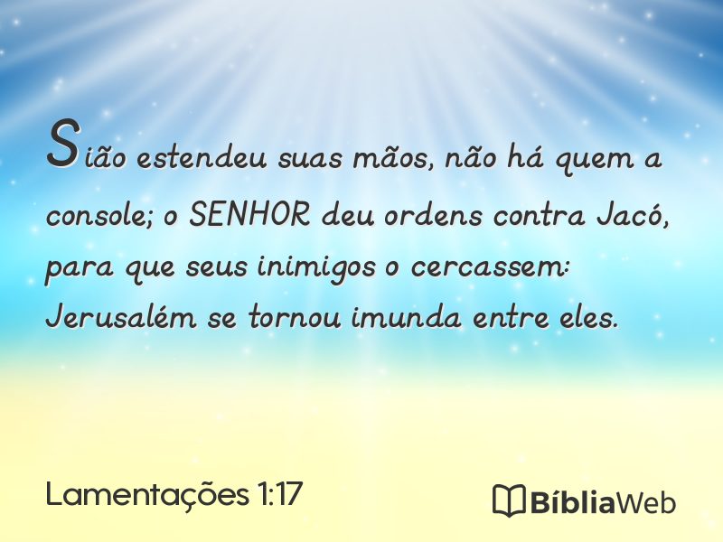 Lamentações 1:17 em imagem para compartilhar