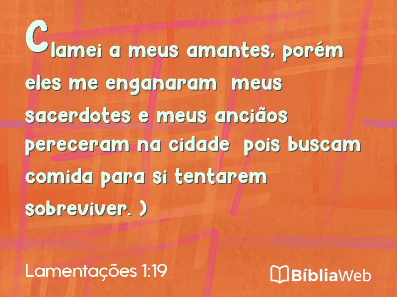 Lamentações 1:19 em imagem para compartilhar