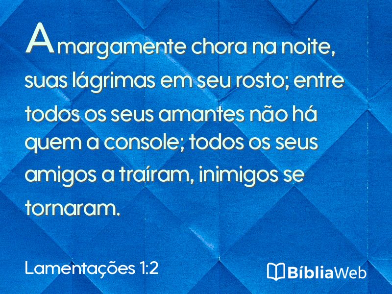 Lamentações 1:2 em imagem para compartilhar