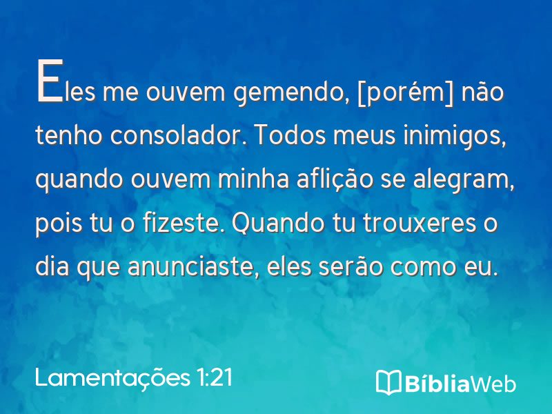 Lamentações 1:21 em imagem para compartilhar