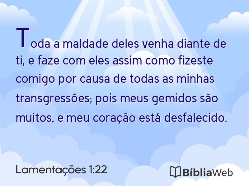 Lamentações 1:22 em imagem para compartilhar