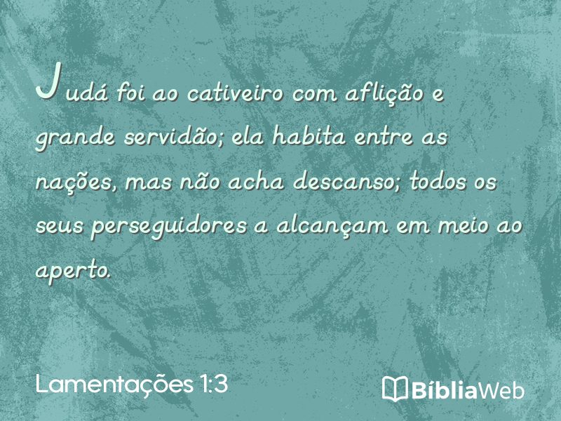 Lamentações 1:3 em imagem para compartilhar