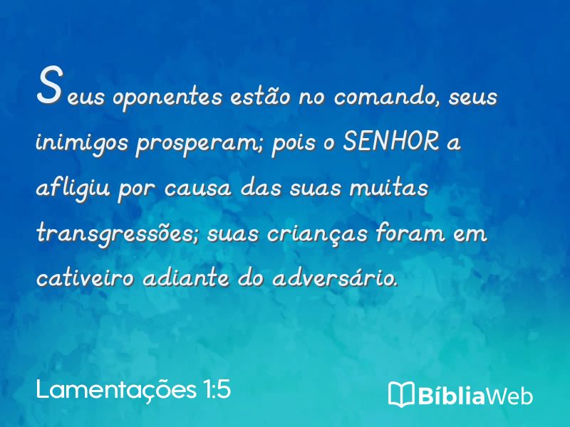Lamentações 1:5 em imagem para compartilhar