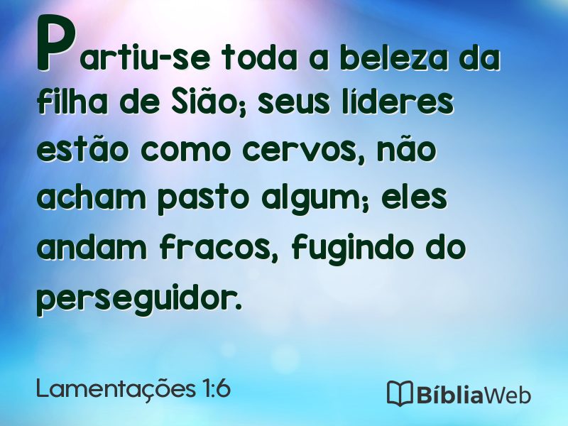 Lamentações 1:6 em imagem para compartilhar