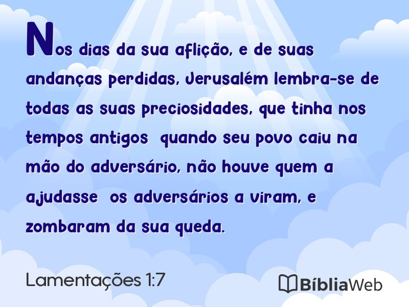 Lamentações 1:7 em imagem para compartilhar