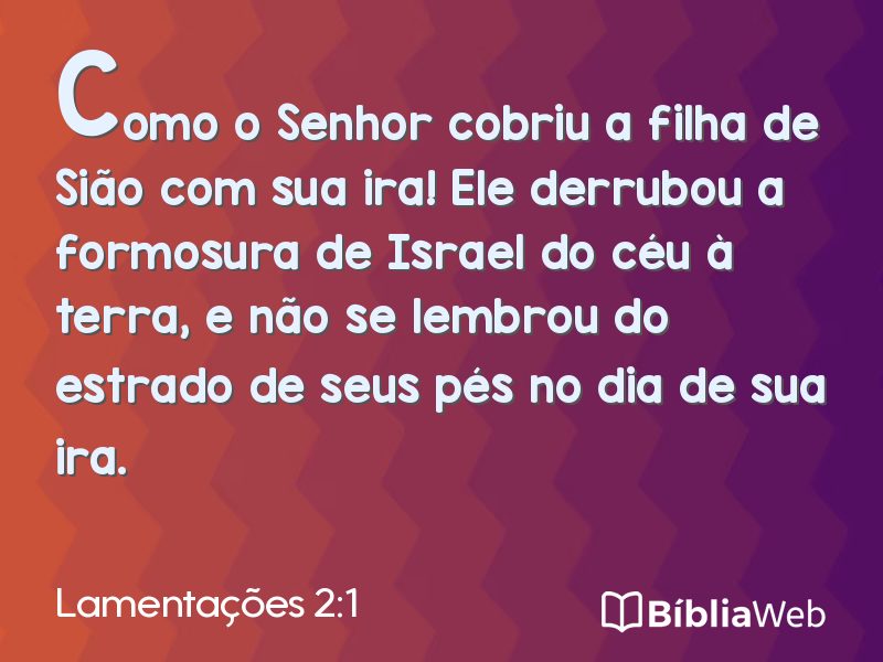 Lamentações 2:1 em imagem para compartilhar