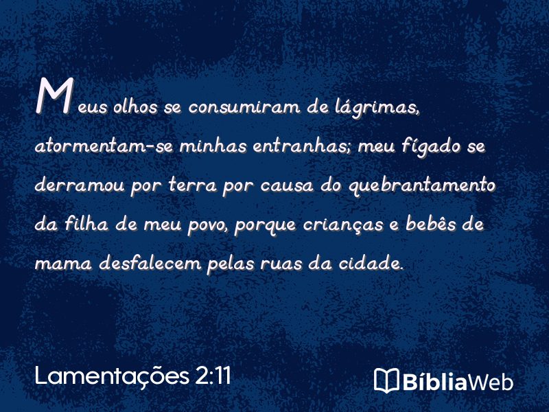 Lamentações 2:11 em imagem para compartilhar