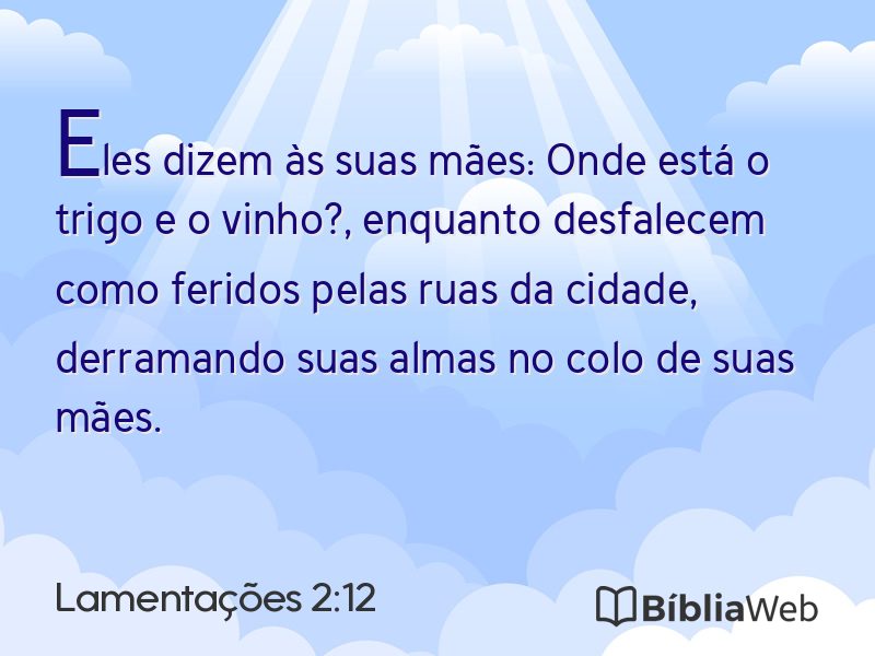 Lamentações 2:12 em imagem para compartilhar