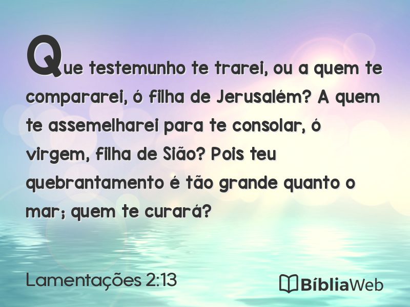 Lamentações 2:13 em imagem para compartilhar