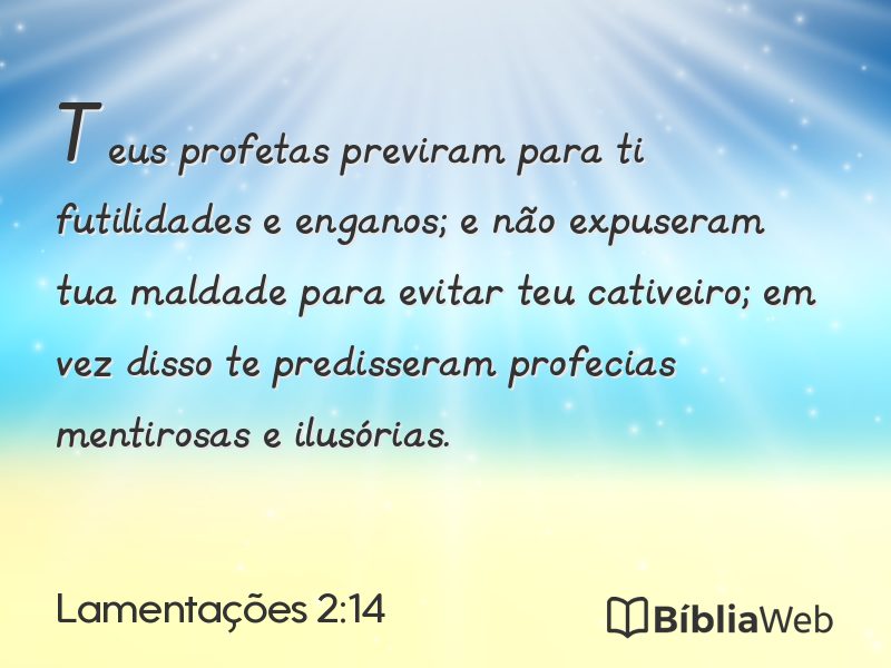 Lamentações 2:14 em imagem para compartilhar