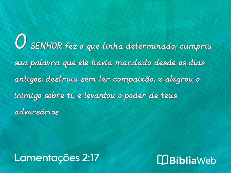 Lamentações 2:17 em imagem para compartilhar