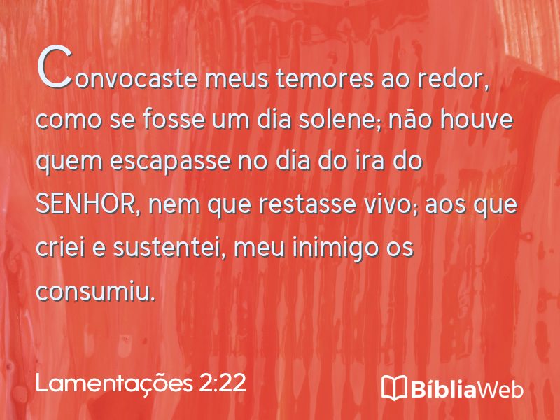 Lamentações 2:22 em imagem para compartilhar
