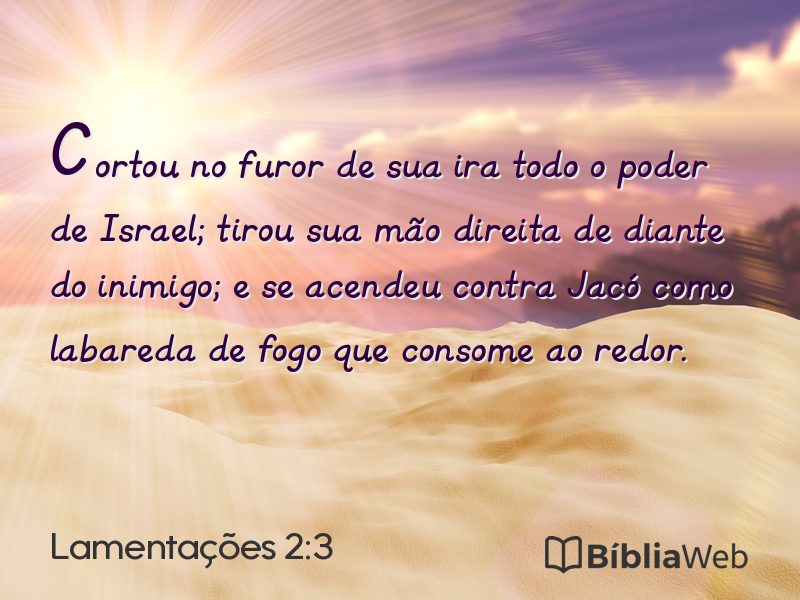 Lamentações 2:3 em imagem para compartilhar