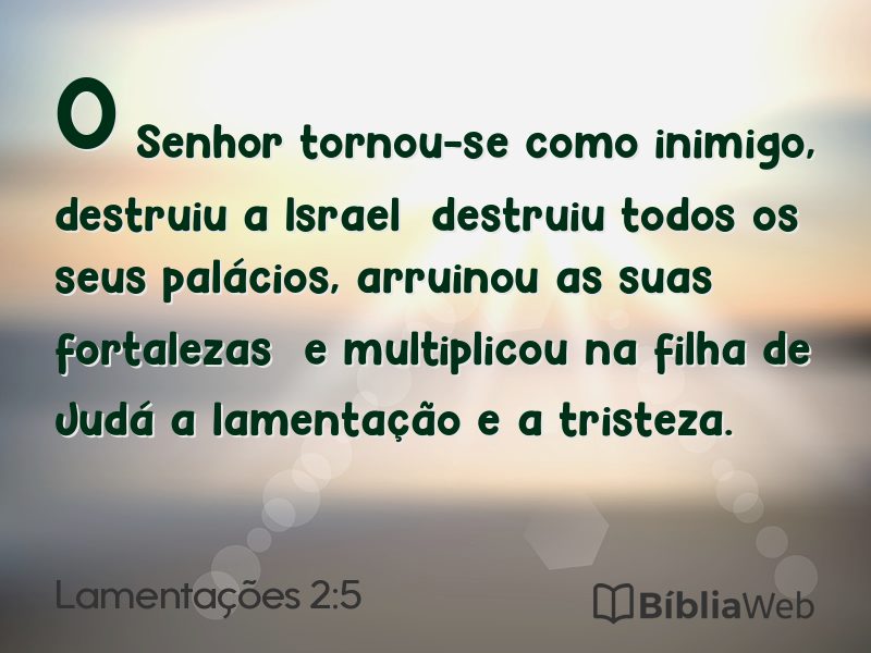 Lamentações 2:5 em imagem para compartilhar