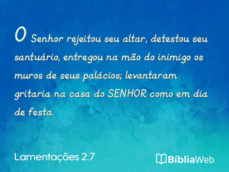 Lamentações 2:7 em imagem para compartilhar