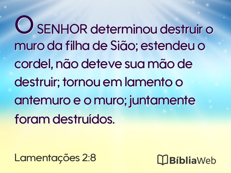 Lamentações 2:8 em imagem para compartilhar