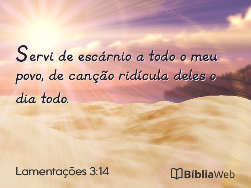 Lamentações 3:14 em imagem para compartilhar