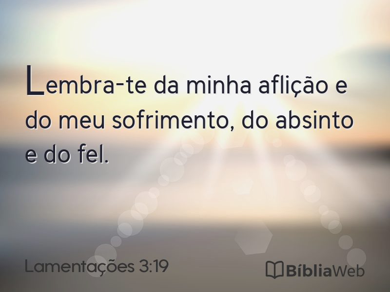 Lamentações 3:19 em imagem para compartilhar