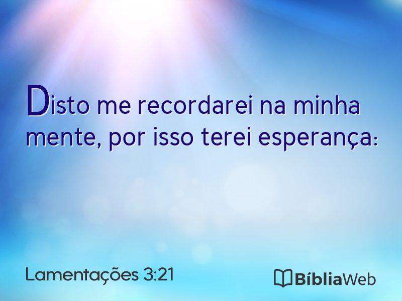Lamentações 3:21 em imagem para compartilhar