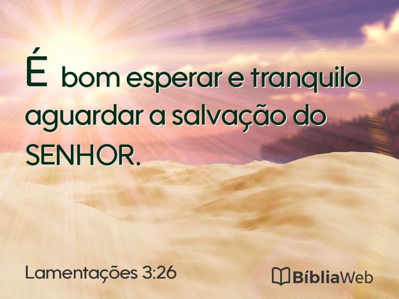 Lamentações 3:26 em imagem para compartilhar