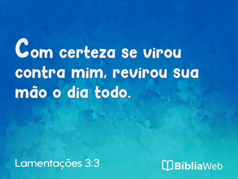 Lamentações 3:3 em imagem para compartilhar