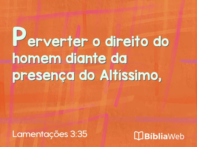 Lamentações 3:35 em imagem para compartilhar