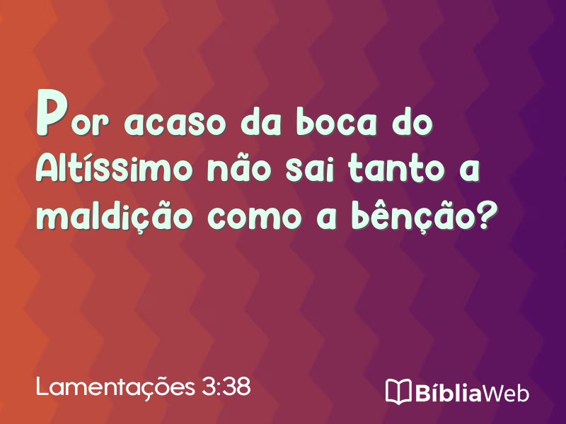 Lamentações 3:38 em imagem para compartilhar