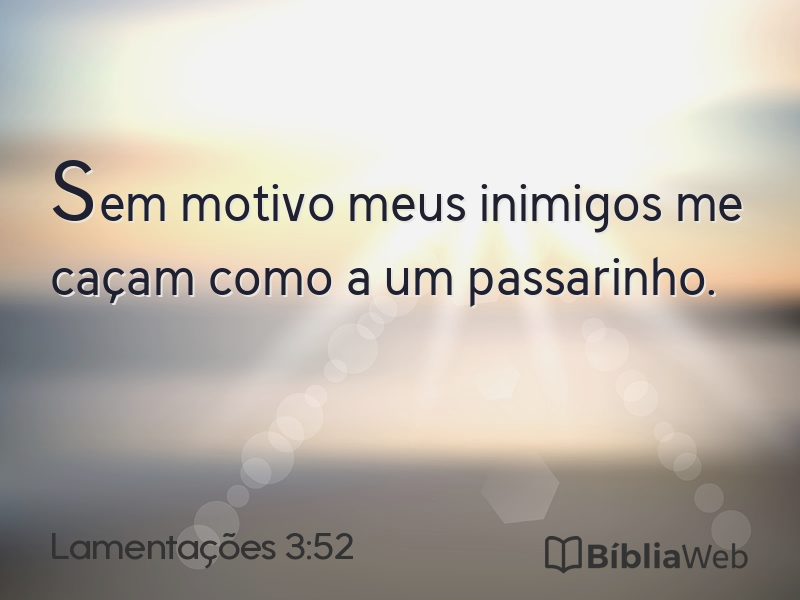 Lamentações 3:52 em imagem para compartilhar