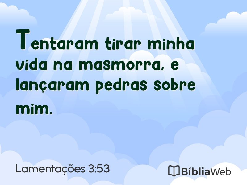 Lamentações 3:53 em imagem para compartilhar