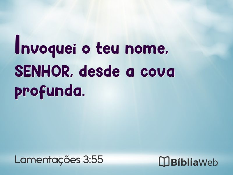 Lamentações 3:55 em imagem para compartilhar