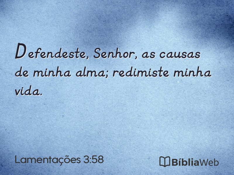 Lamentações 3:58 em imagem para compartilhar