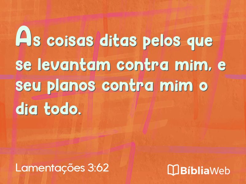 Lamentações 3:62 em imagem para compartilhar