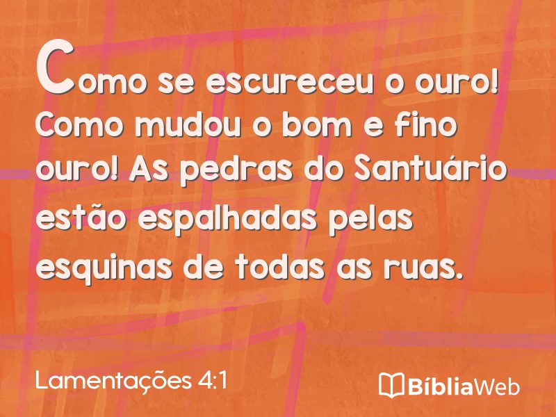 Lamentações 4:1 em imagem para compartilhar