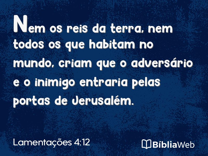 Lamentações 4:12 em imagem para compartilhar