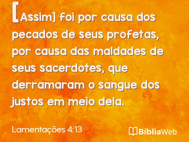 Lamentações 4:13 em imagem para compartilhar