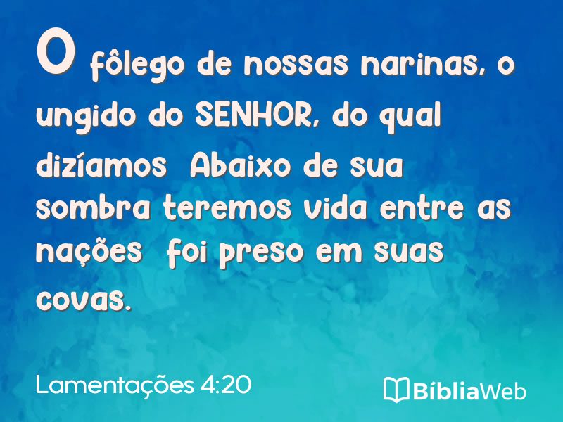 Lamentações 4:20 em imagem para compartilhar