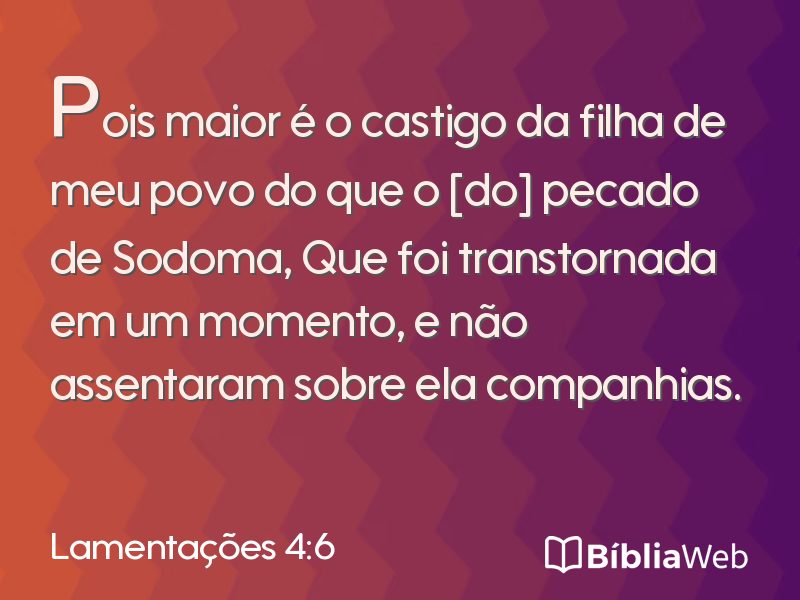 Lamentações 4:6 em imagem para compartilhar